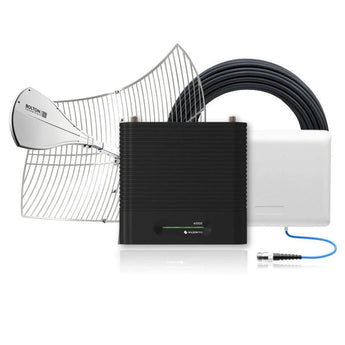 WilsonPro A1000 Signal Booster Kit Signal Boosters WilsonPro Panel - Wall mount antenna for enclosed layouts     Long Ranger - High Gain Parabolic Antenna    