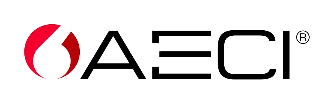 AECI logo with a red circle and black text on a white background