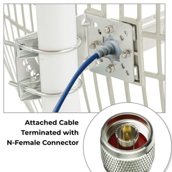 Long Ranger - Ultra High Gain Parabolic Antenna Outdoor Antenna cable terminated with n-female connector