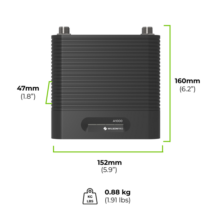 WilsonPro A1000 signal booster product dimensions