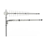 Dual outdoor LPDA-92 MIMO antenna total side view grey