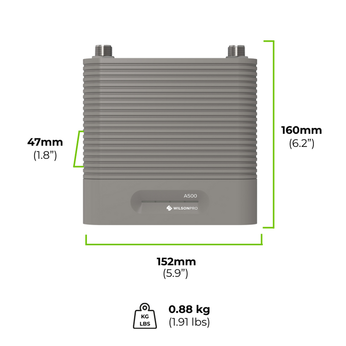 WilsonPro A500 amp product dimensions