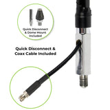 The Bolton Blade Outdoor Vehicle Antenna quick disconnect, dome mount and coaxial cable