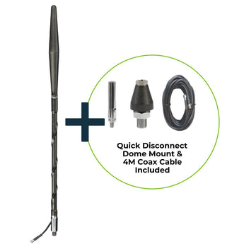 The Bolton Blade Outdoor Vehicle Antenna quick disconnect, dome mount and 4m coaxial cable kit