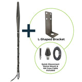 The Bolton Blade Outdoor Vehicle Antenna quick disconnect, dome mount, 4m coaxial cable and l-shaped bracket kit
