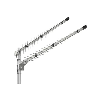 Dual outdoor LPDA-92 MIMO antenna bottom view grey