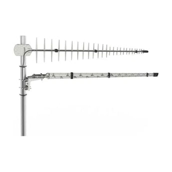 Dual outdoor LPDA-92 MIMO antenna total side view grey